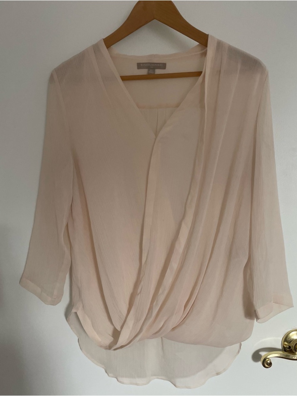 Light Pink Wrap Blouse from Banana Republic